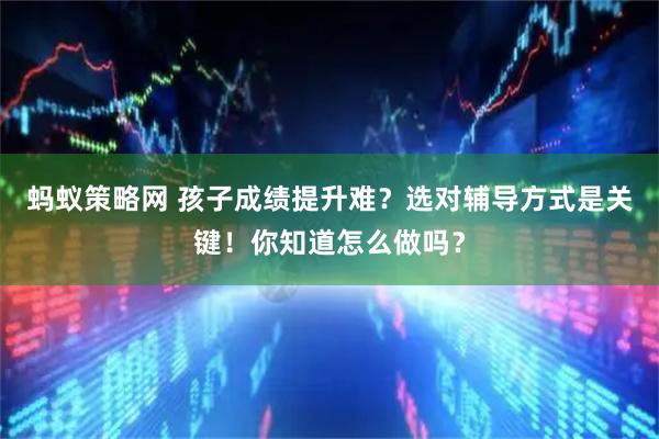蚂蚁策略网 孩子成绩提升难？选对辅导方式是关键！你知道怎么做吗？